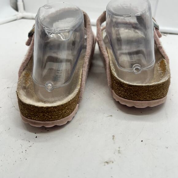 Birkenstock Sandals Womens 38 US 7 Arizona Pink Wool Felt Fleece Slides - Picture 5 of 8